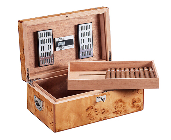 杨木树瘤钢琴烤漆雪茄盒（150支）