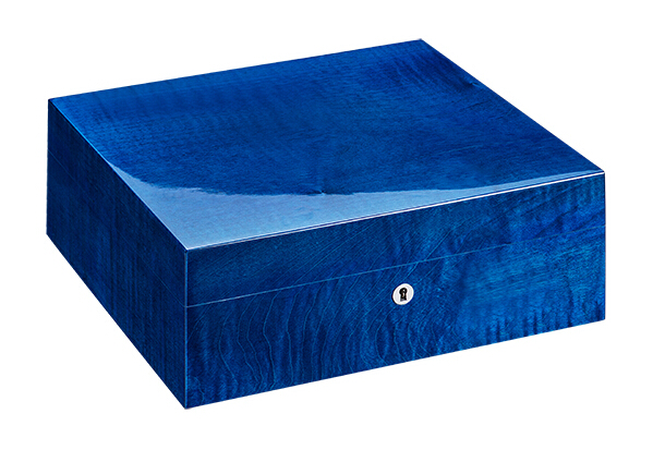蓝色虎斑钢琴烤漆雪茄盒（80支）