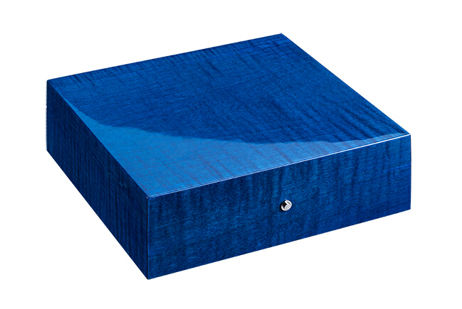 8只装蓝色虎斑钢琴烤漆手表盒